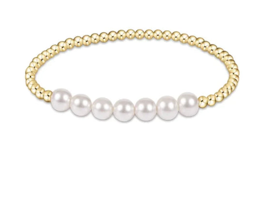 classic gold beaded bliss 3mm bead bracelet - 6mm pearl