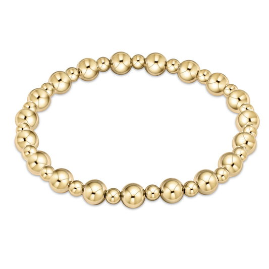 classic grateful pattern 6mm bracelet - gold