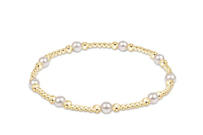 classic purpose pattern 4mm bead bracelet - pearl