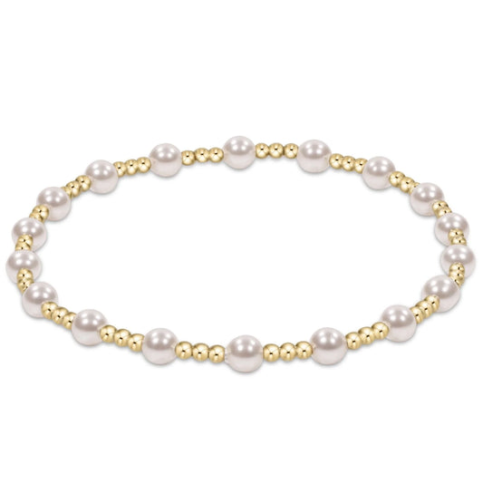 classic sincerity pattern 4mm bead bracelet - pearl