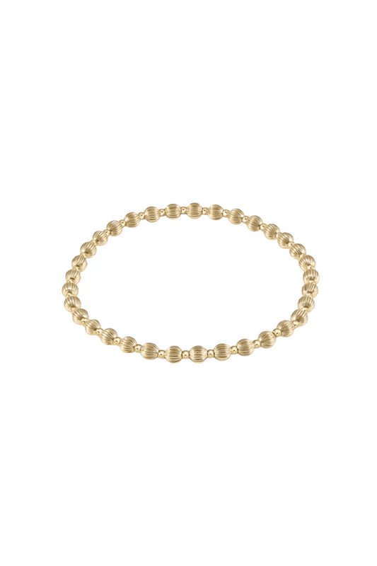 dignity sincerity pattern gold bead bracelet - 4mm