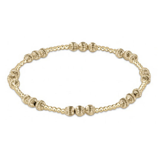 dignity joy pattern 4mm bead bracelet - gold