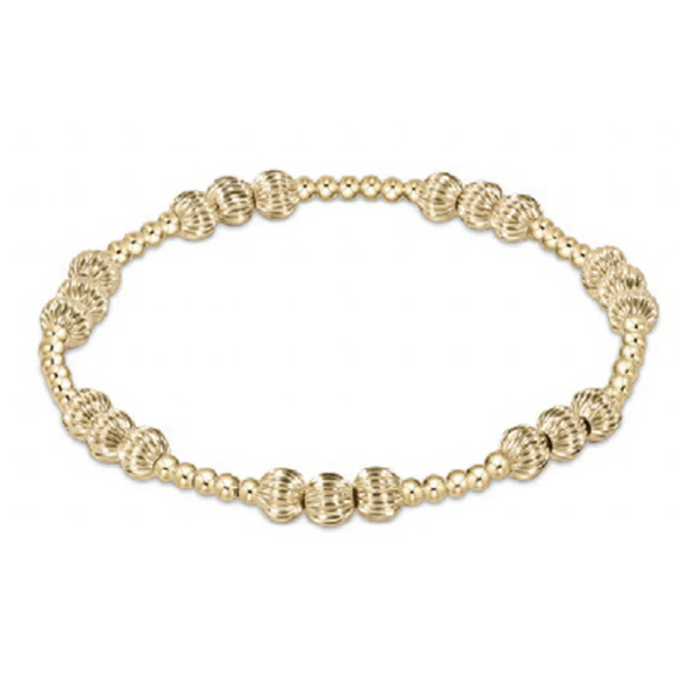 dignity joy pattern 5mm bead bracelet - gold