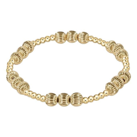 dignity joy pattern 6mm bead bracelet - gold