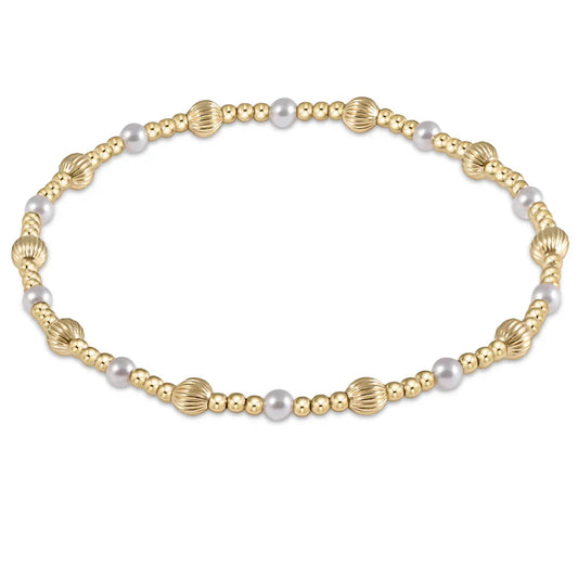 dignity sincerity pattern 4mm bead bracelet- pearl