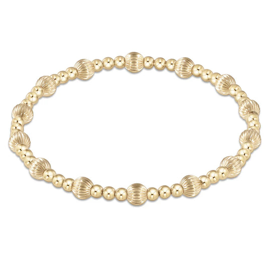 dignity sincerity pattern gold bead bracelet - 5mm