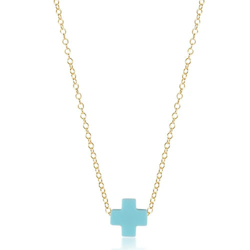 egirl signature cross necklace gold 14"