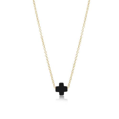 16" necklace gold - signature cross small