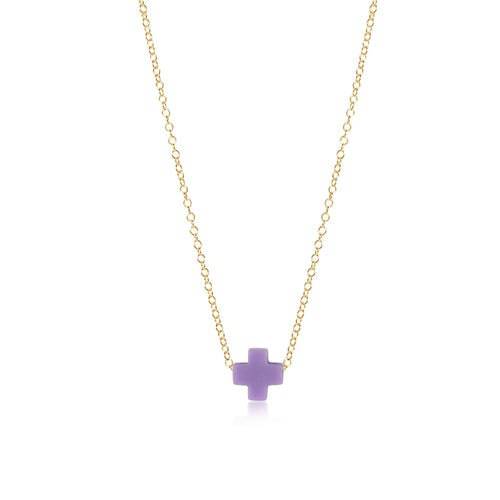 16" necklace gold - signature cross small