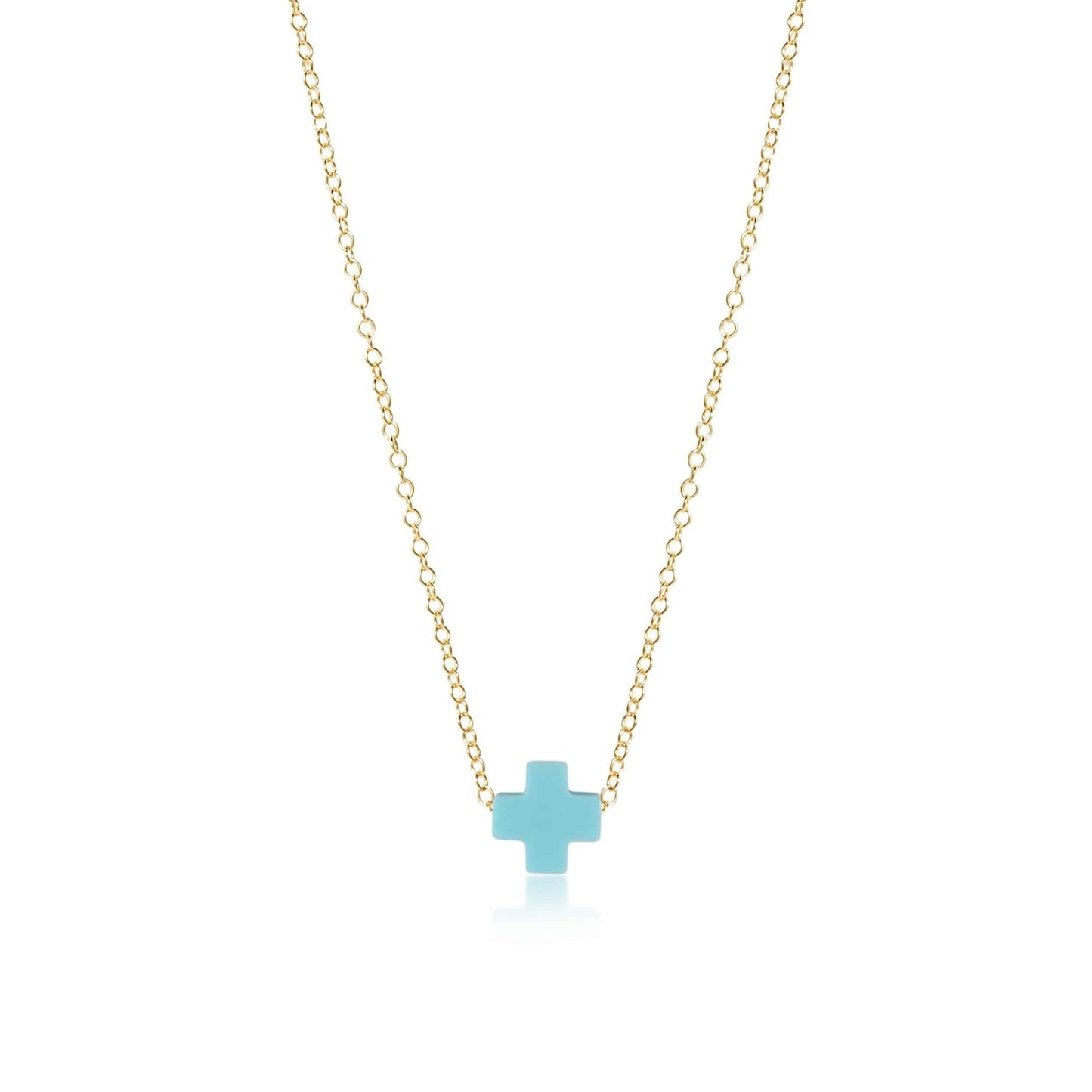 16" necklace gold - signature cross small