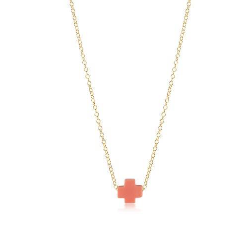 16" necklace gold - signature cross small