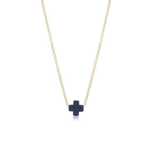 16" necklace gold - signature cross small
