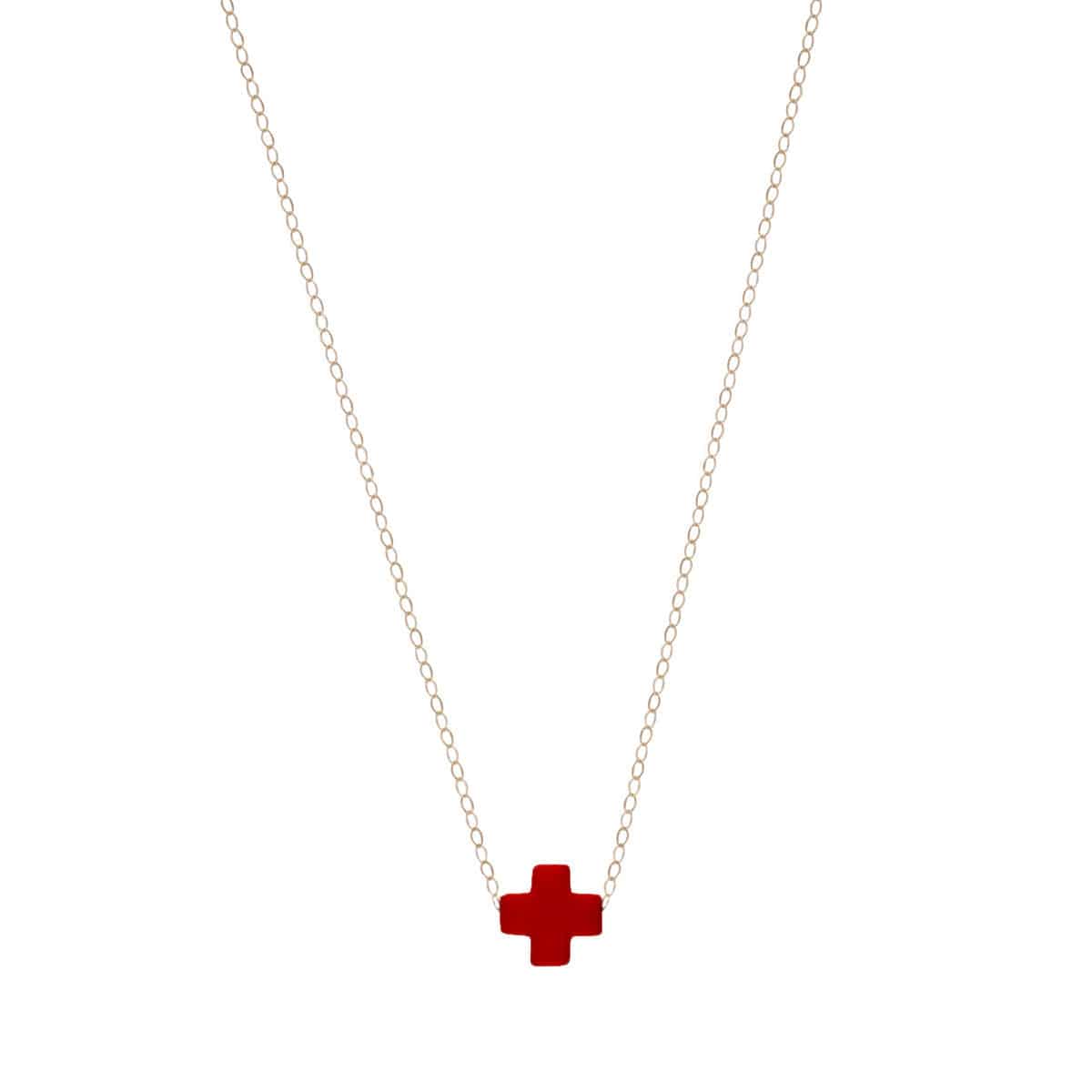 16" necklace gold - signature cross small
