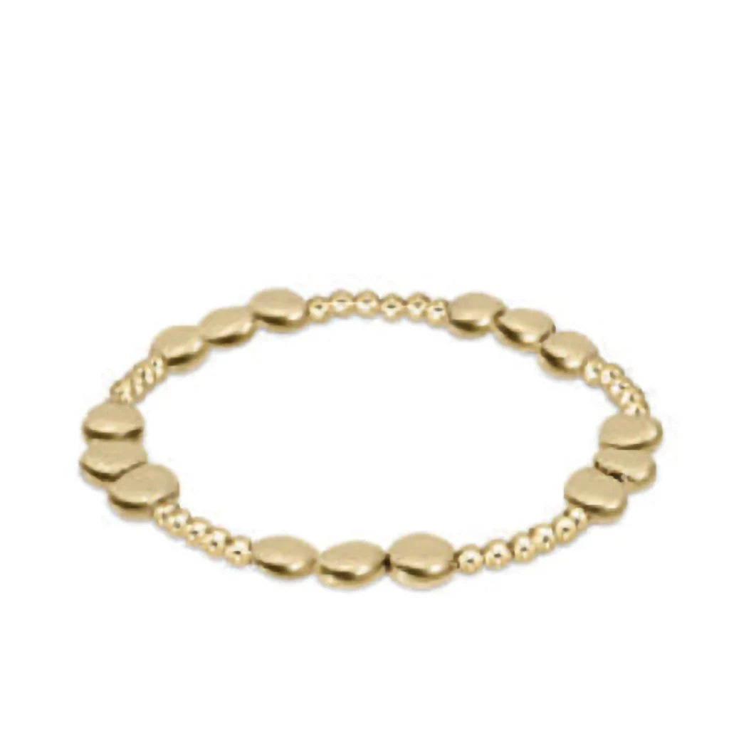 honesty joy pattern 6mm bead bracelet - gold