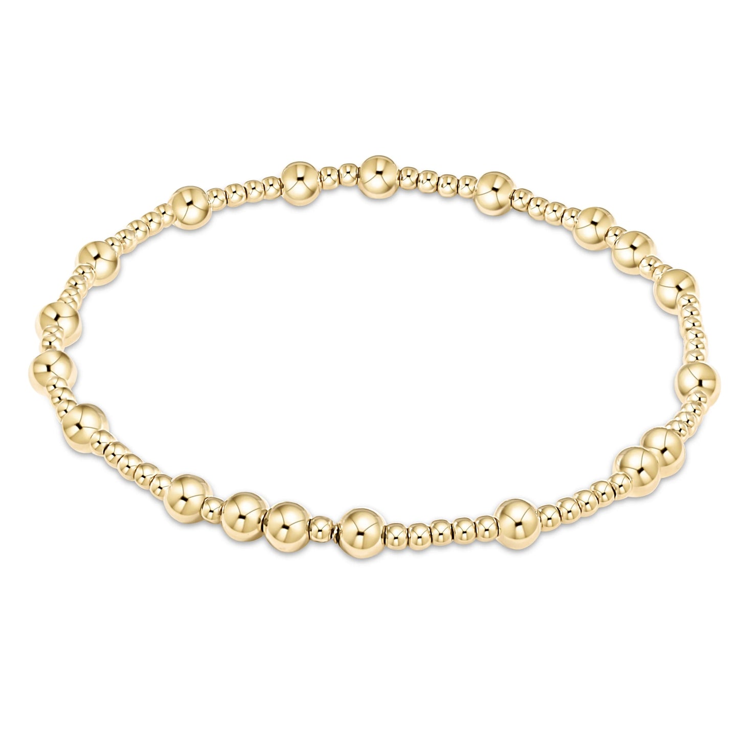 classic sincerity pattern 4mm bead bracelet - gold