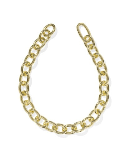 kaia statement chain necklace - gold