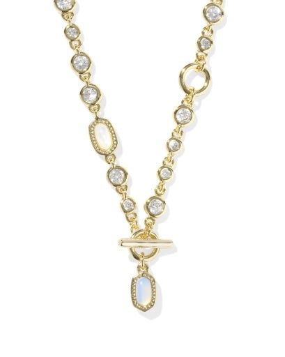 mini elisa abbie strand necklace - gold white mix