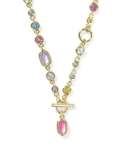 mini elisa abbie strand necklace - gold multi mix