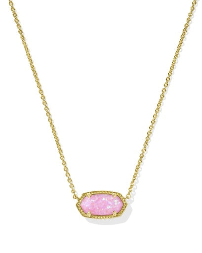 elisa short pendant necklace - gold carnation kyocera opal