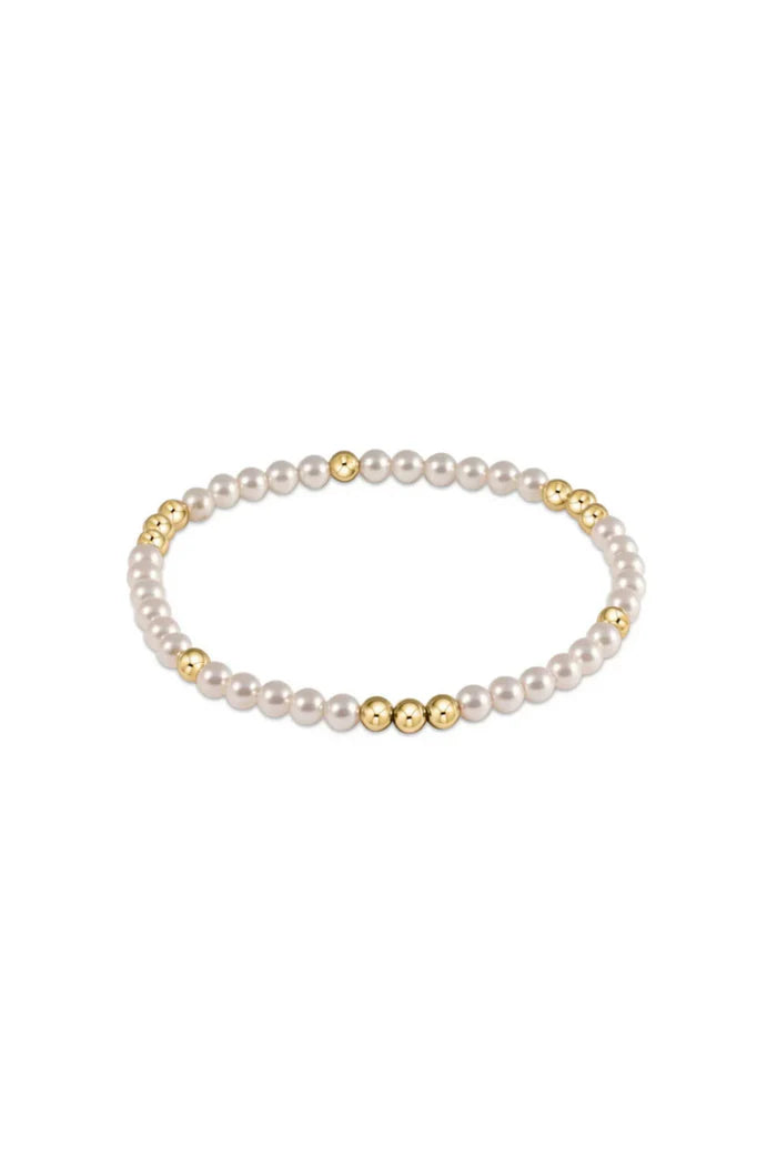 worthy pattern 3mm bead bracelet- pearl